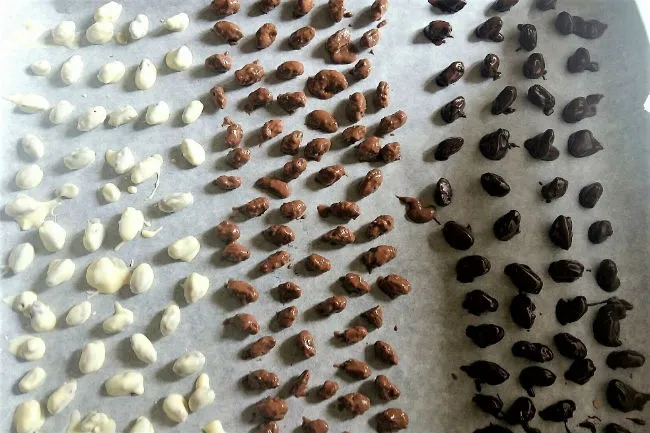 3 types of chocolate covered coffee beans