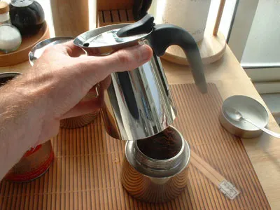 Assemble the moka pot coffee maker