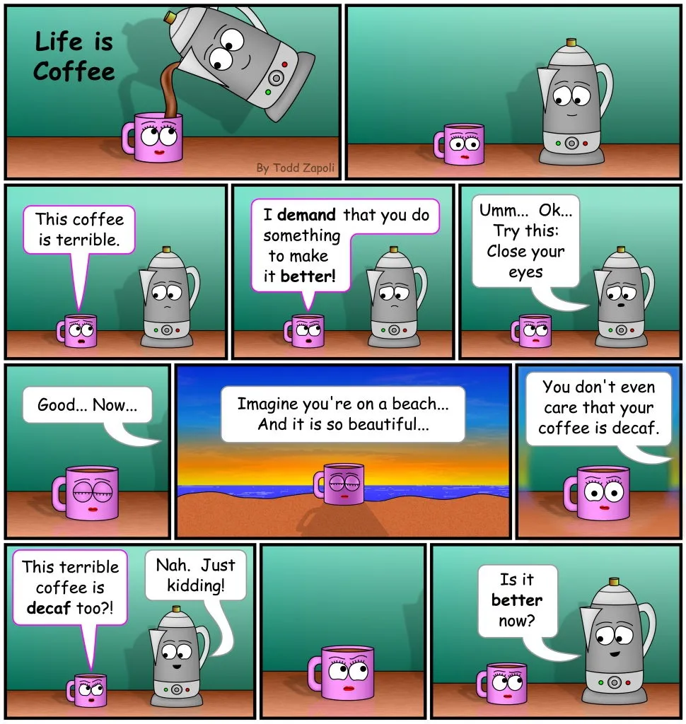 Imagine You&#x27;re on a Beach coffee comic