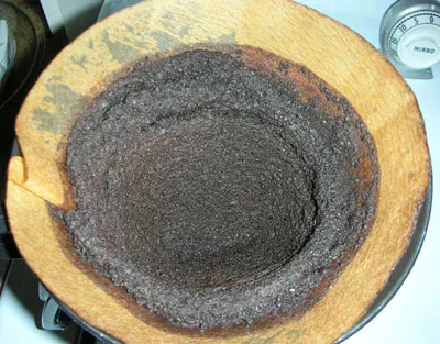 Coffee grounds after pour