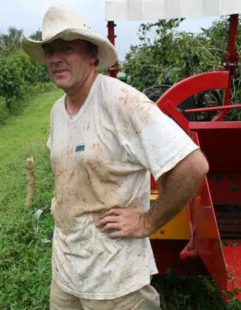 Tired farmer