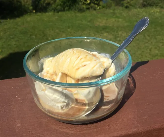 affogato with vanilla ice cream