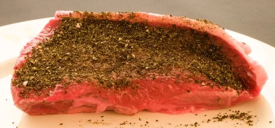 Coffee BBQ Rub on Meat