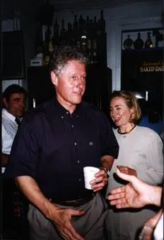 Bill Clinton with a cup of coffee
