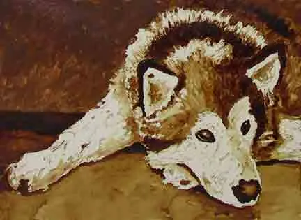 husky - Coffee artwork