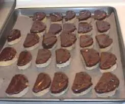 choc biscotti on tray
