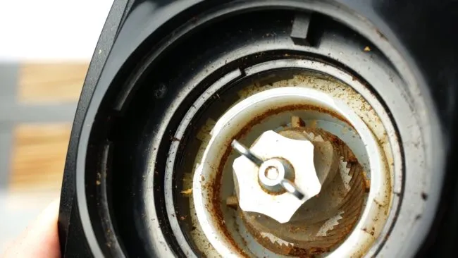 Clean Inside coffee burr grinder