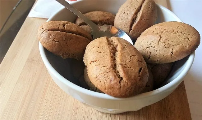 Coffee Bean Cookies in Bowl