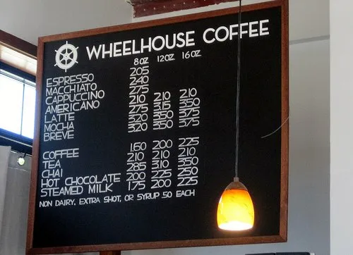 Coffee Shop Menu