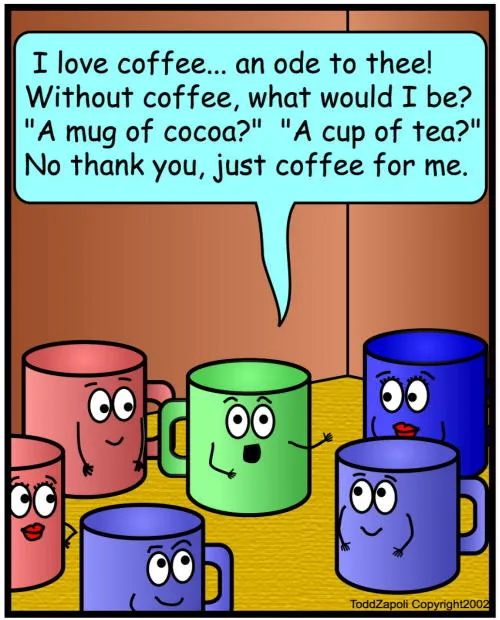 comic love coffee poem