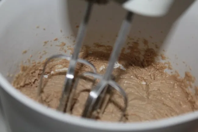 making the mocha frosting