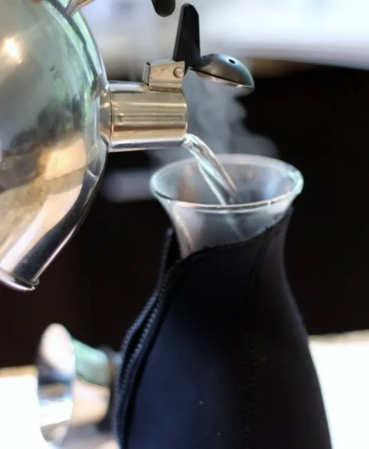 rinse eva solo with hot water