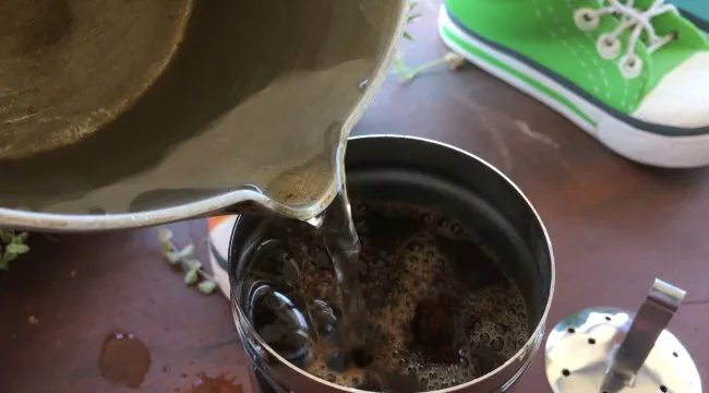 add hot water