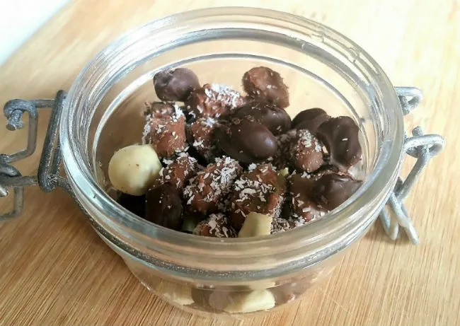 Chocolate Covered Coffee Beans in jar
