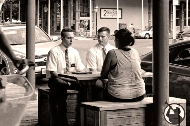 coffee Mormon - sitting at table 