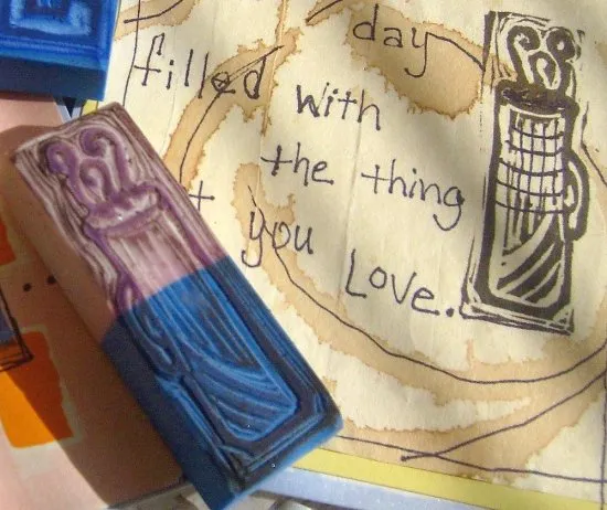 Eraser art stamp carving