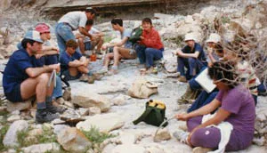 Campers enjoying coffee