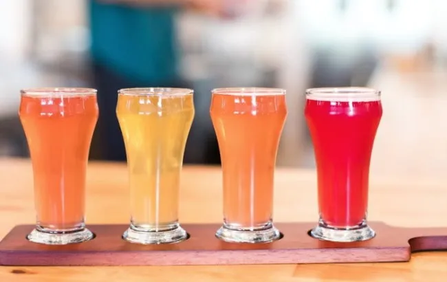 4 glasses of kombucha