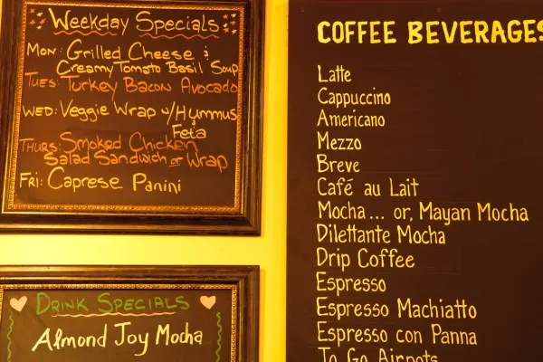 cafe menu
