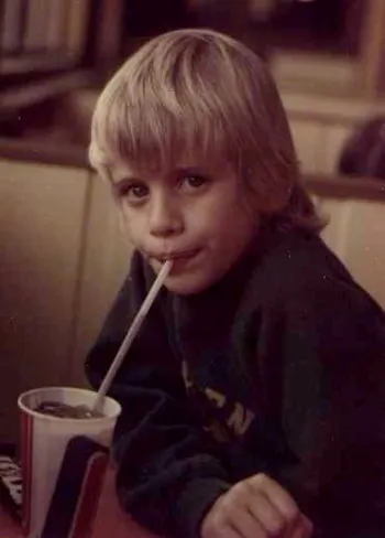 Michael drinking Coke
