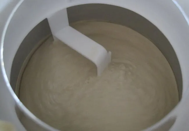 mixing the ice cream