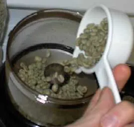 pouring beans