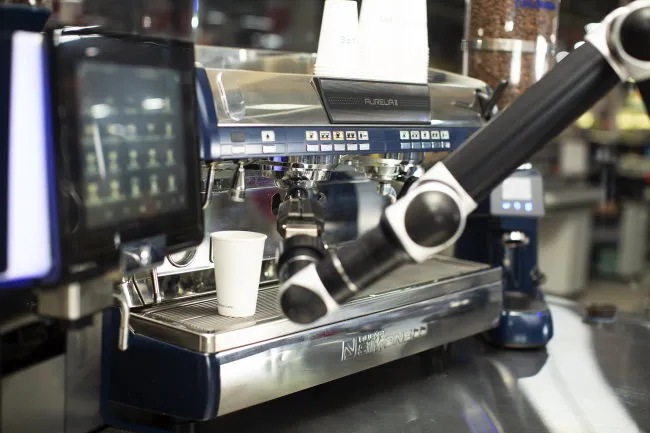 pulling the espresso shot