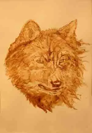 wolf portrait - Coffee artwork