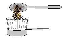 scoop coffee into filter