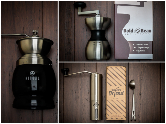 Manual Coffee Grinder Comparison (Thirst Friend, Ritual, and Bold Bean Architects)