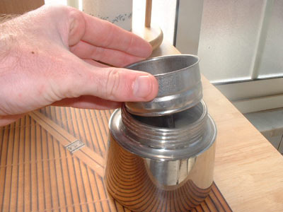 Insert strainer assembly to moka pot espresso maker