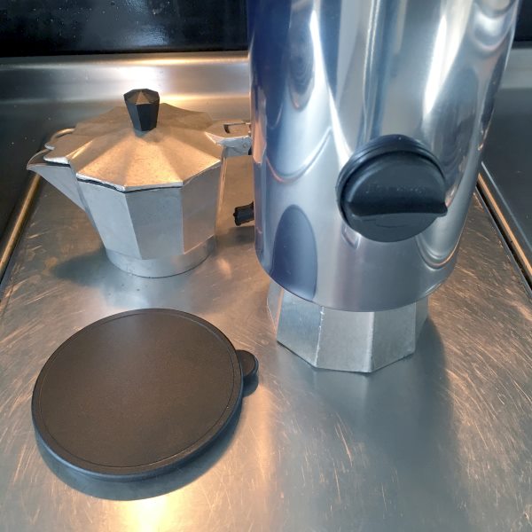 ProntoCaffè Contenitore e Dosacaffe per moka, per conservare caffè in  polvere, dosa caffè con dispenser. Si usa con caffettiera fino a 12 tazze